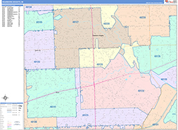 Dearborn Heights Wall Map Color Cast Style 2026